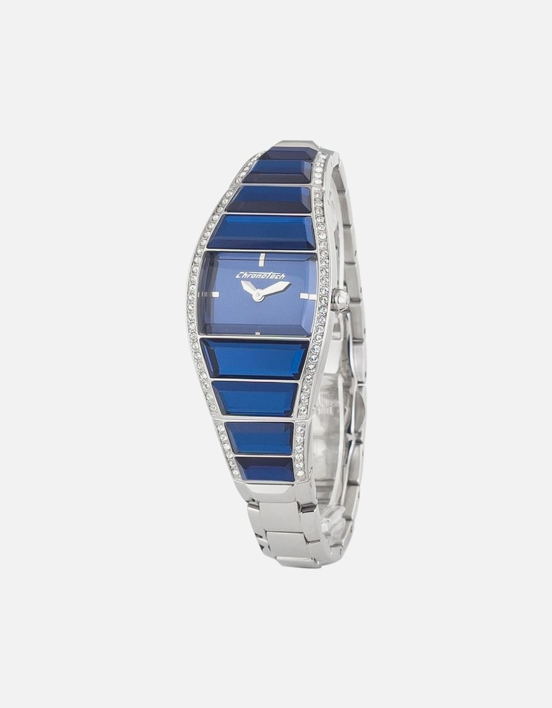 Steel Quartz Analog Watch with Blue Dial Women - Silver Watches, 3 of 2