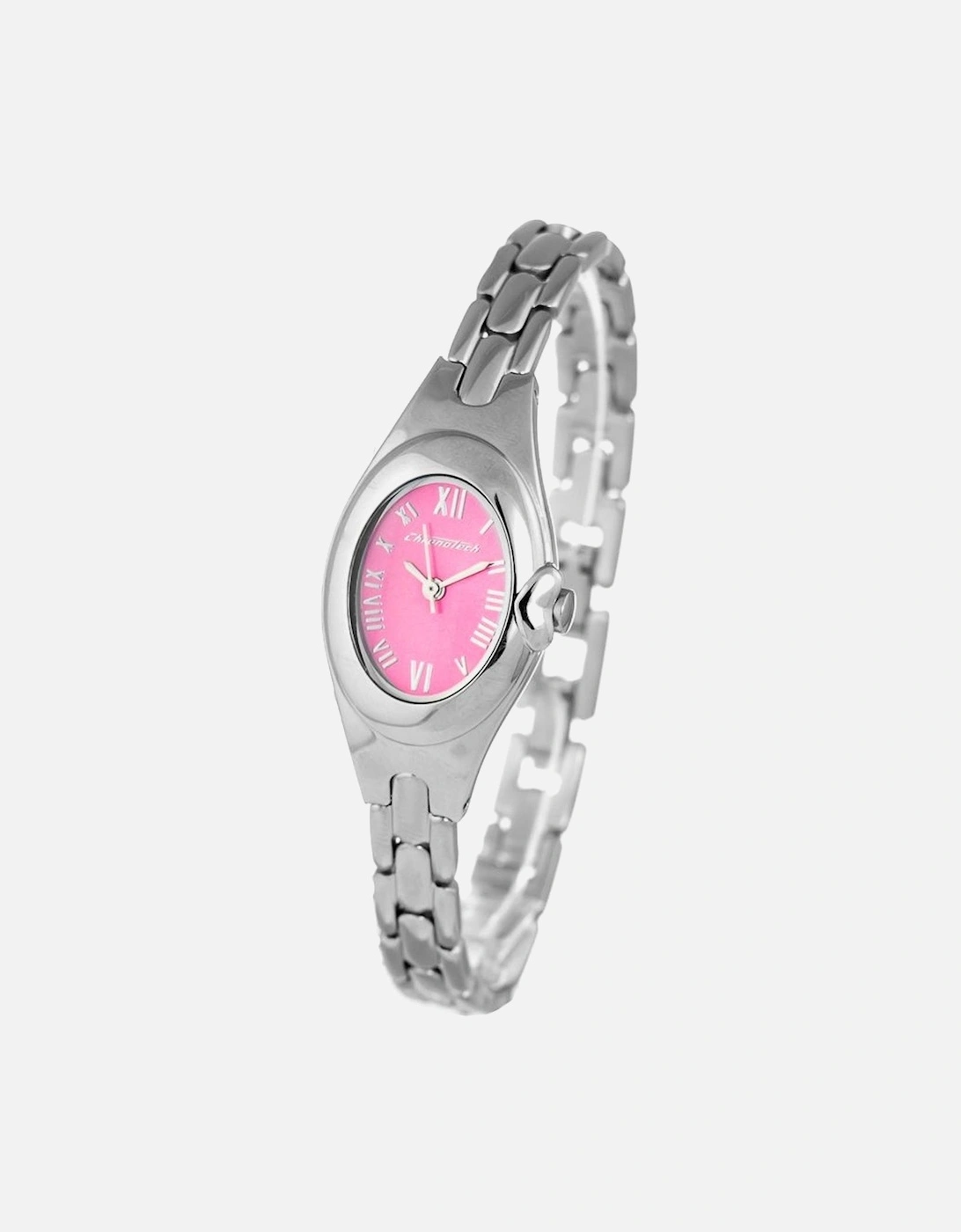 Quartz Analog Steel Case Watch with Pink Dial Women - Silver Watches, 3 of 2