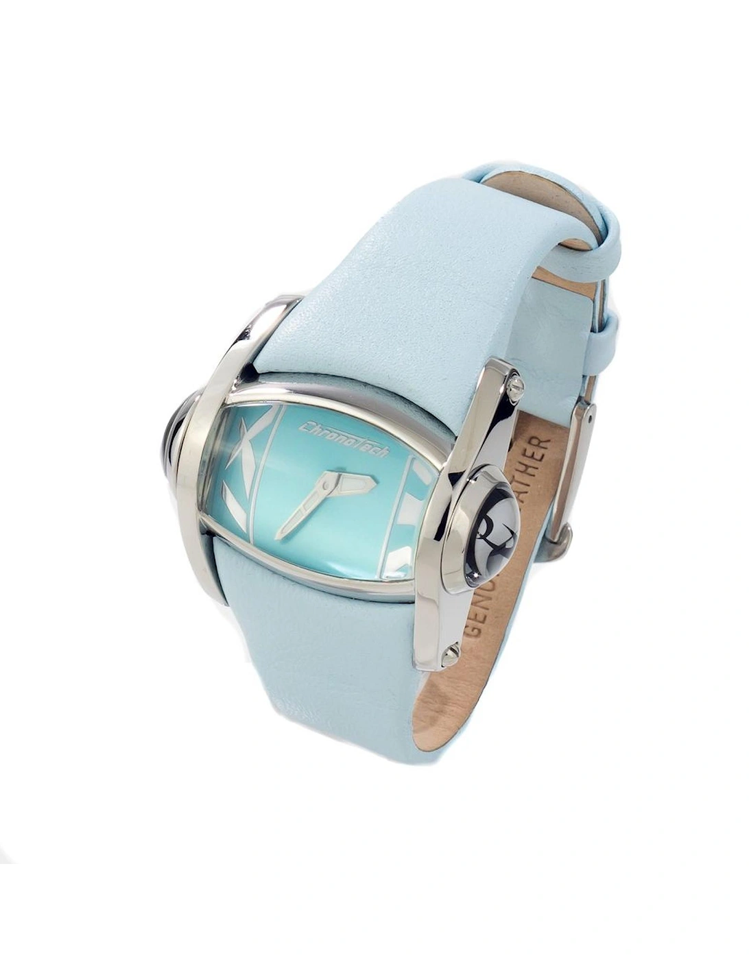 Quartz Steel Case Leather Bracelet Analog Watch Women - Blue Watches, 2 of 1