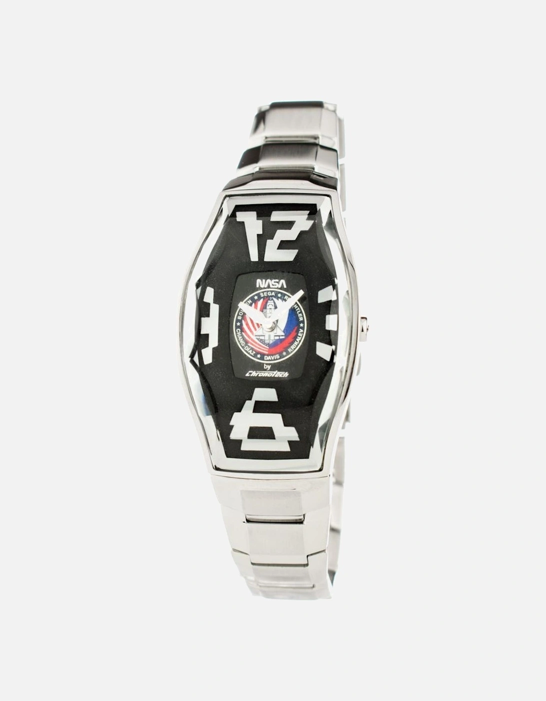 Quartz Steel Case Analogue Watch with Black Dial Unisex - Silver, 3 of 2