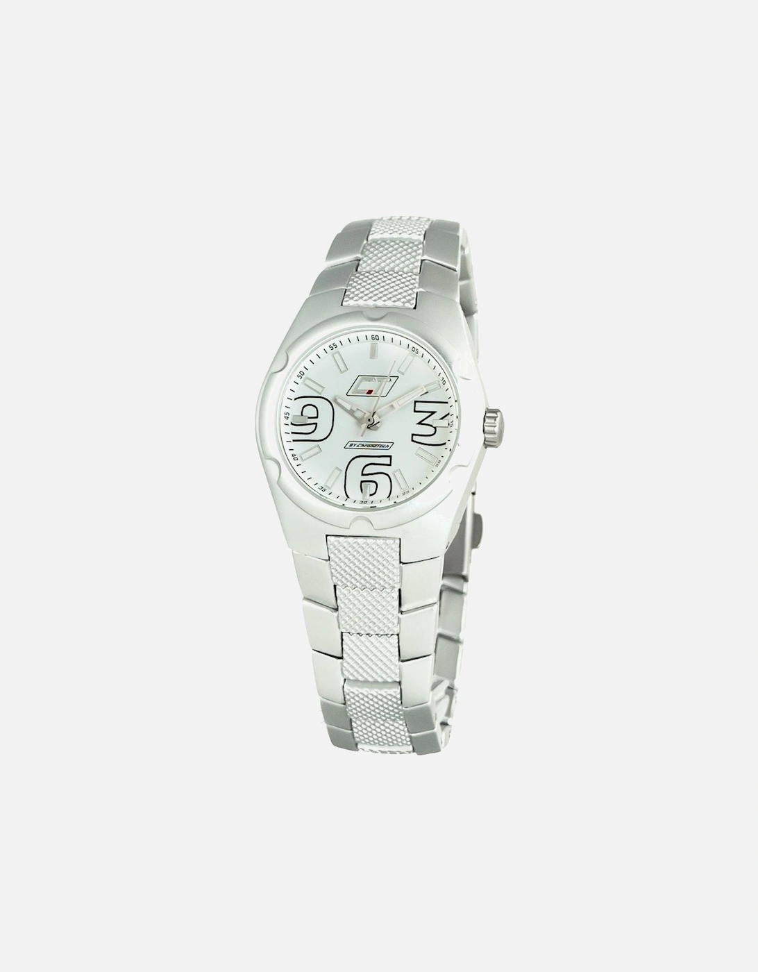 Steel Quartz Analog Watch with White Dial Women - Silver Watches, 3 of 2