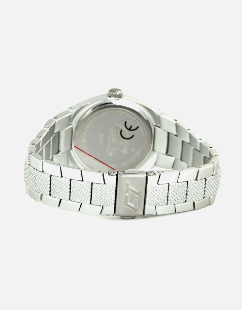 Steel Quartz Analog Watch with White Dial Women - Silver Watches