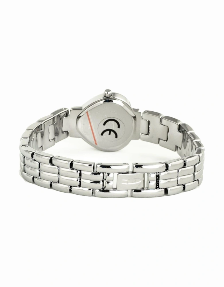 Steel Quartz Analog Watch with Blue Dial Women - Silver Watches