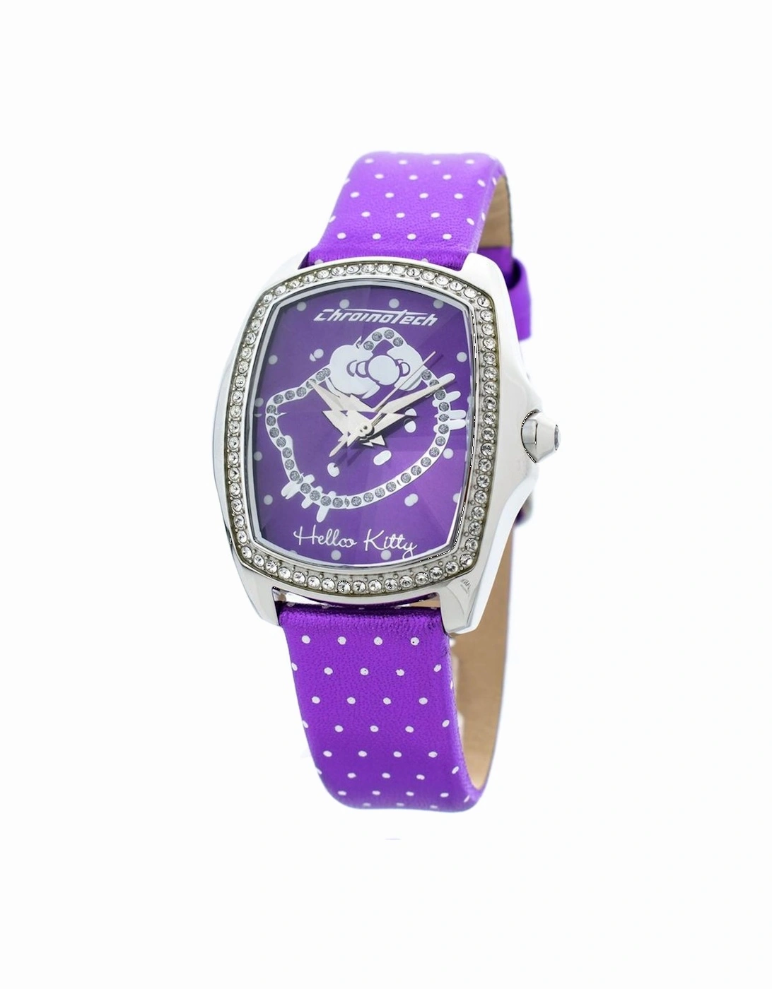 Quartz Analog Steel Case Leather Bracelet Watch Women - Purple Watches, 3 of 2