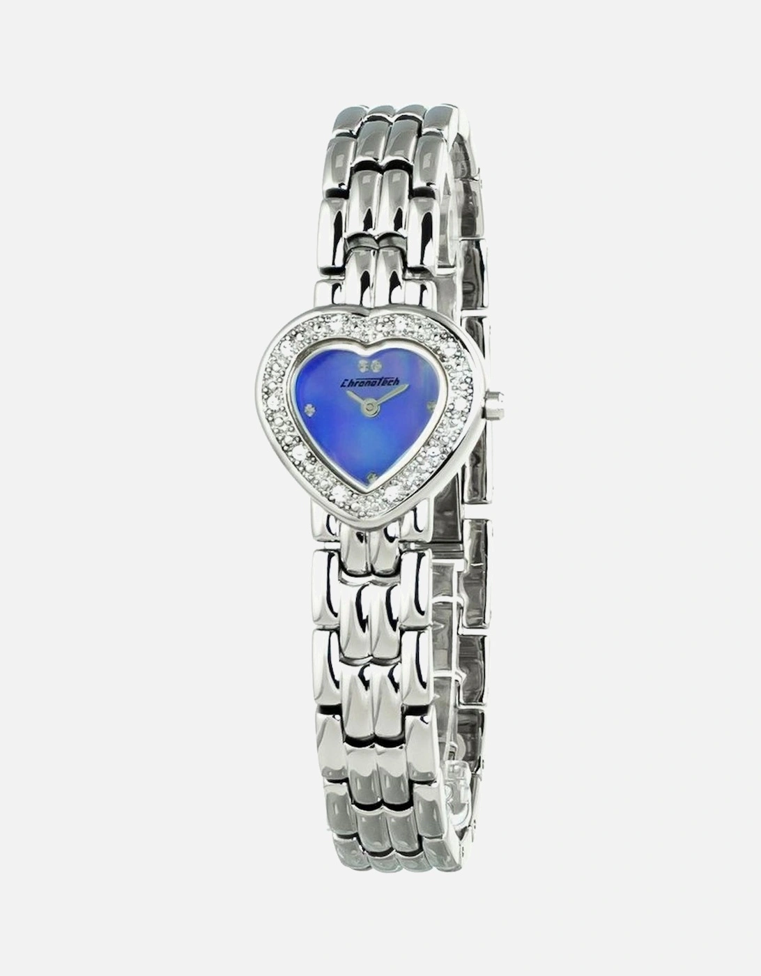 Steel Quartz Analog Watch with Blue Dial Women - Silver Watches, 3 of 2