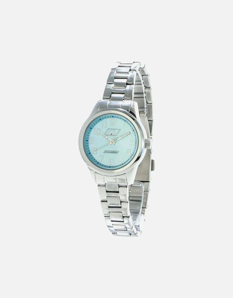 Quartz Analog Steel Case Watch Women - Silver Watches