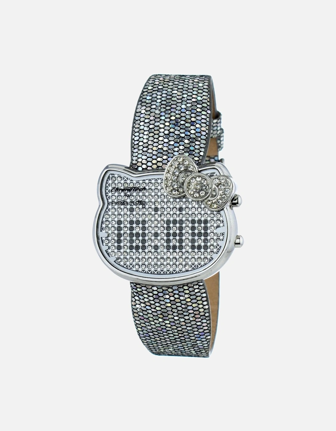 Quartz Digital Steel Case Leather Bracelet Watch Women - Silver, 3 of 2