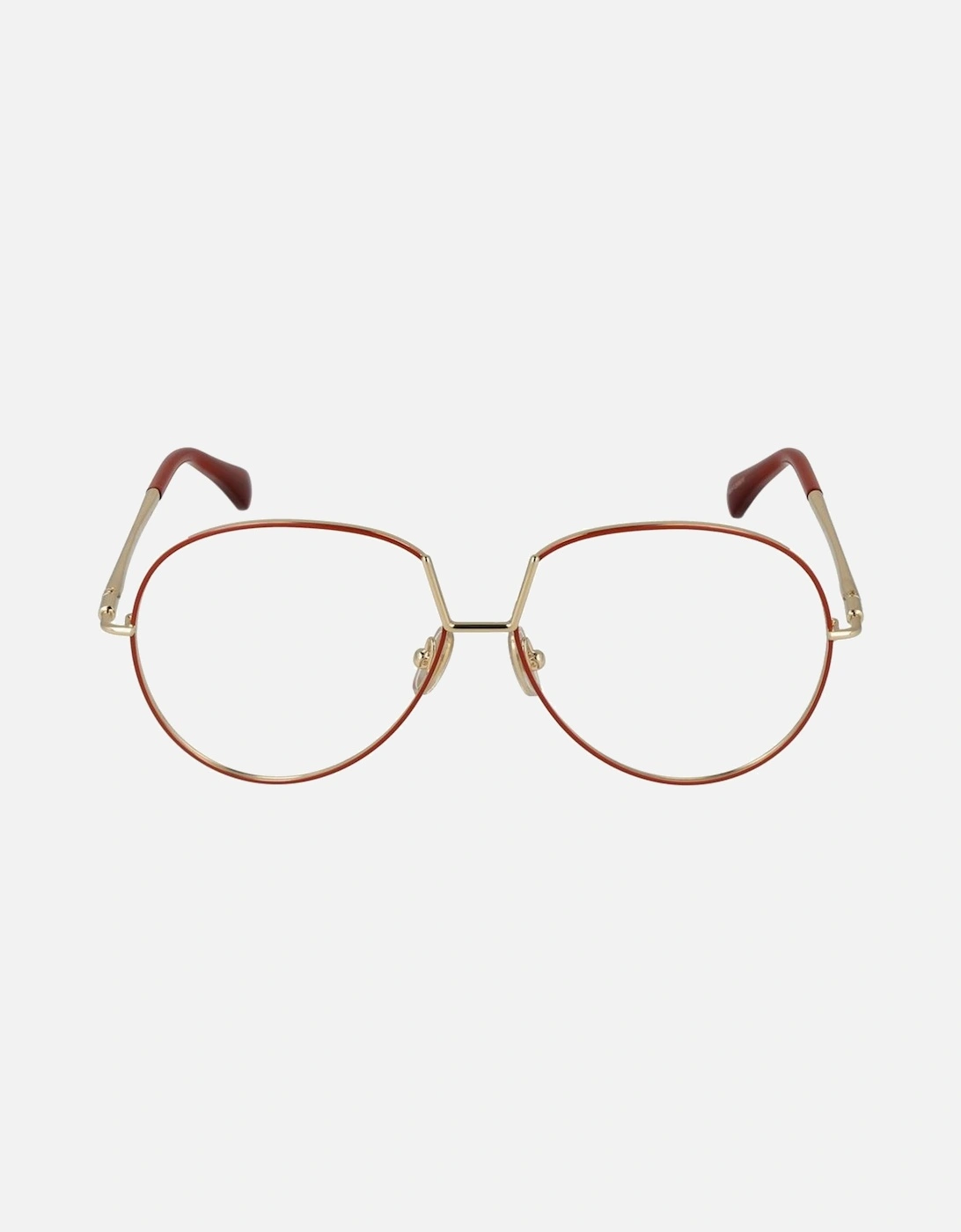 Round Metal Frame Glasses with Demo Lenses Women - Orange
