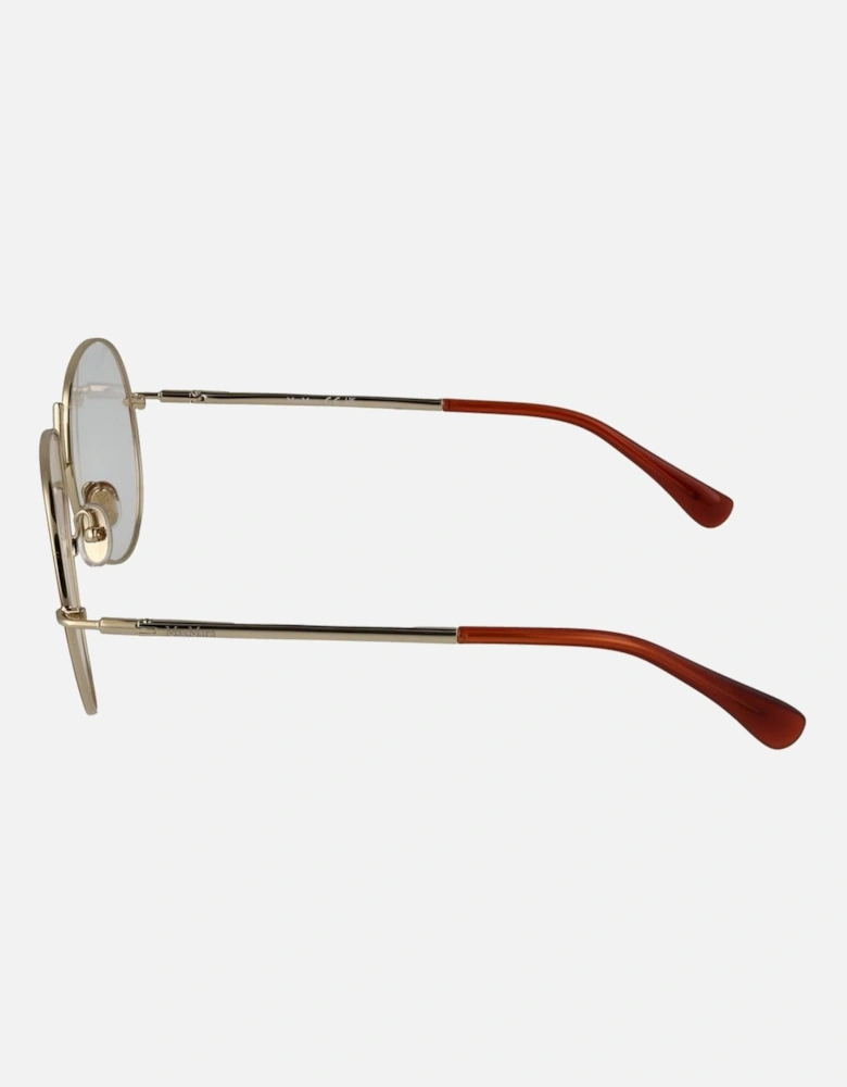 Round Metal Frame Glasses with Demo Lenses Women - Orange
