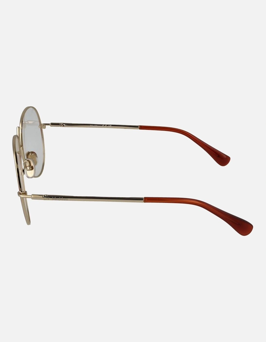 Round Metal Frame Glasses with Demo Lenses Women - Orange