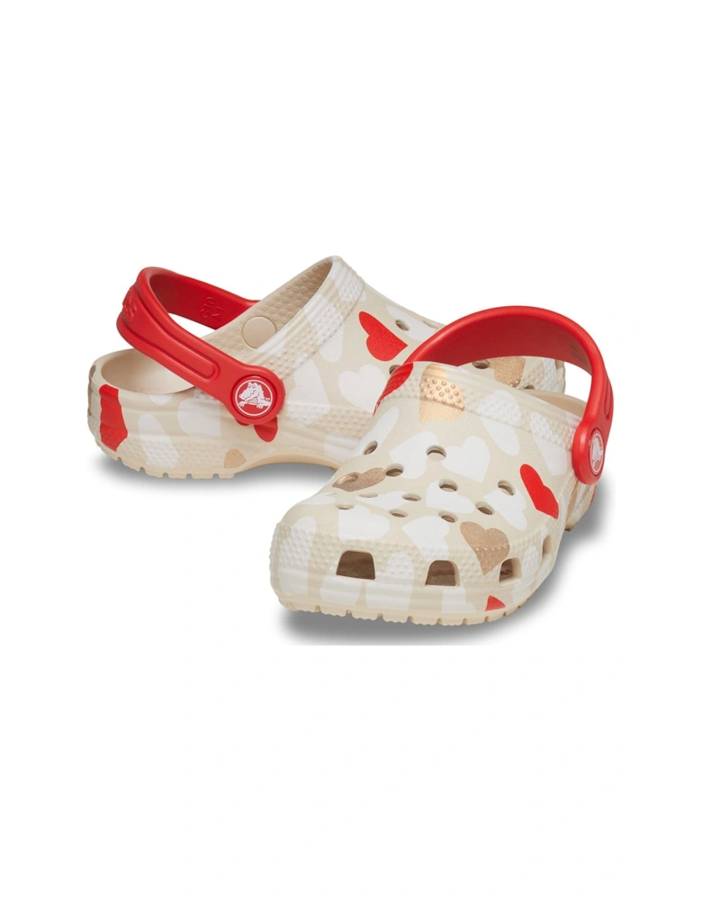 Kids Classic Heart Print Clog - Multi