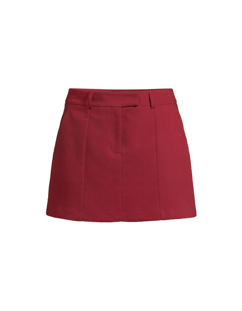 Tailored Mini Skirt - Red