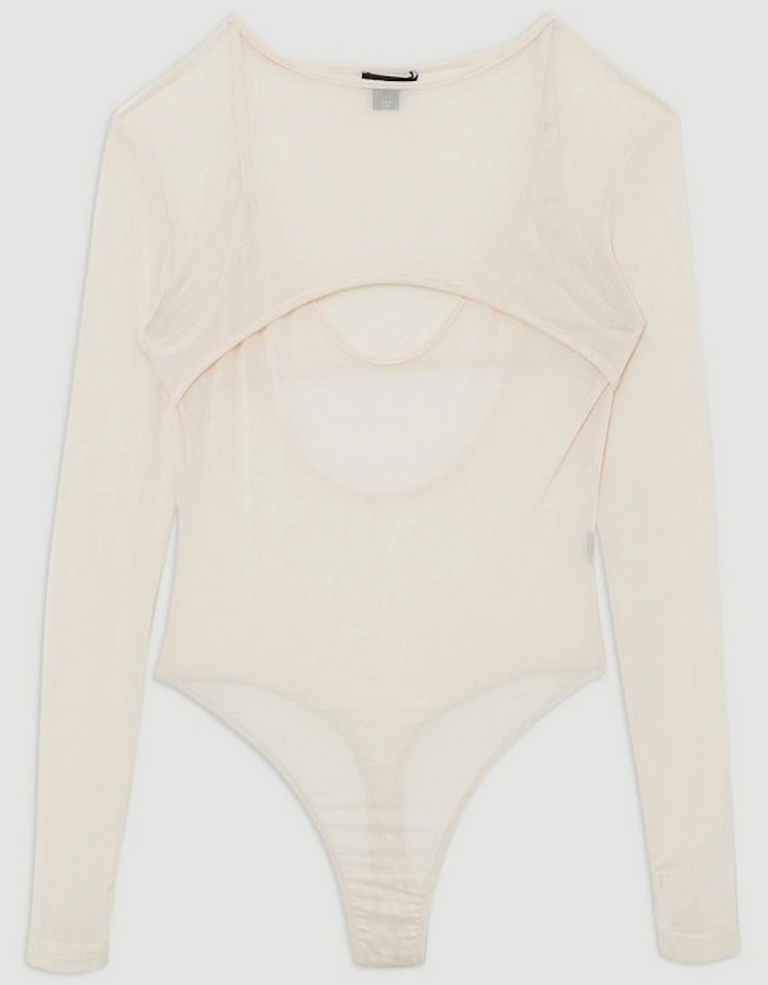 Double Layered Cut Out Mesh Bodysuit