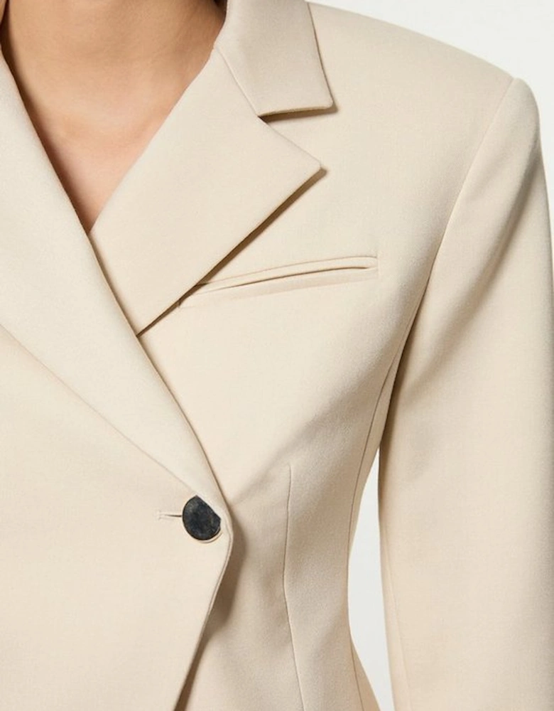 Soft Structured Asymmetric Tailored Single Breasted Blazer