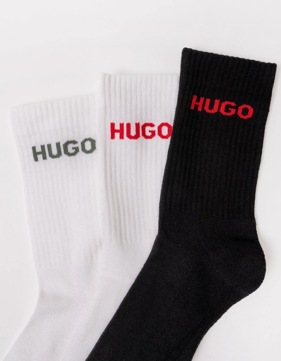 HUGO 6 Pack QS Rib Logo Mens Combed Cotton Socks