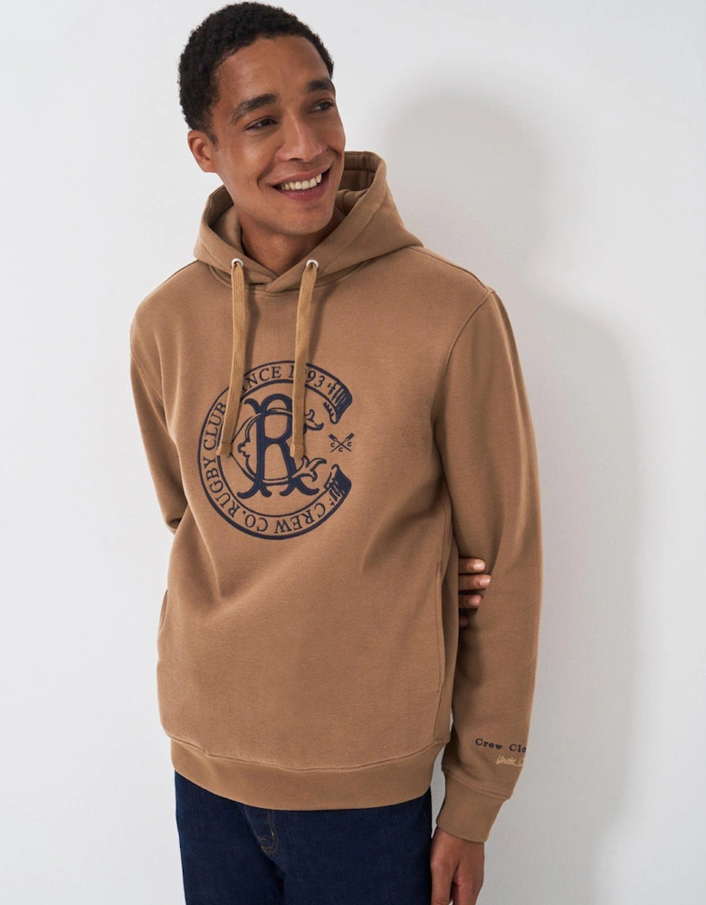 Embroidered Graphic Hoodie - Brown