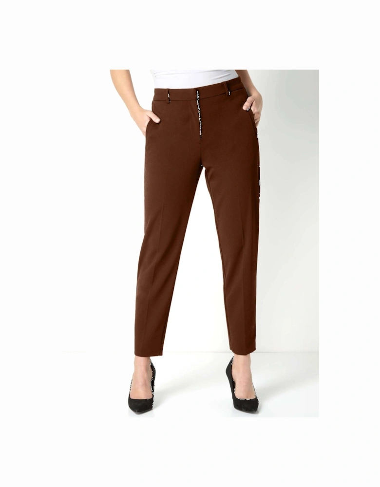 Straight Leg Stretch Trouser - Brown