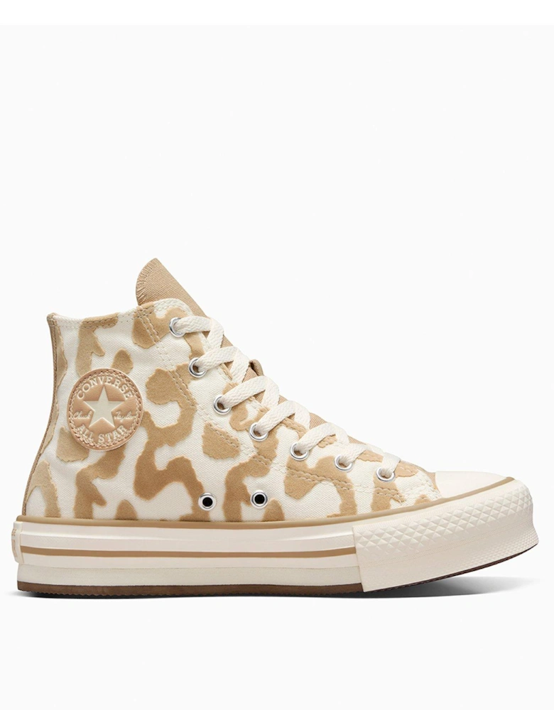 Junior Lavish Leopard Chuck Taylor All Star Eva Lift Hi Top Trainers