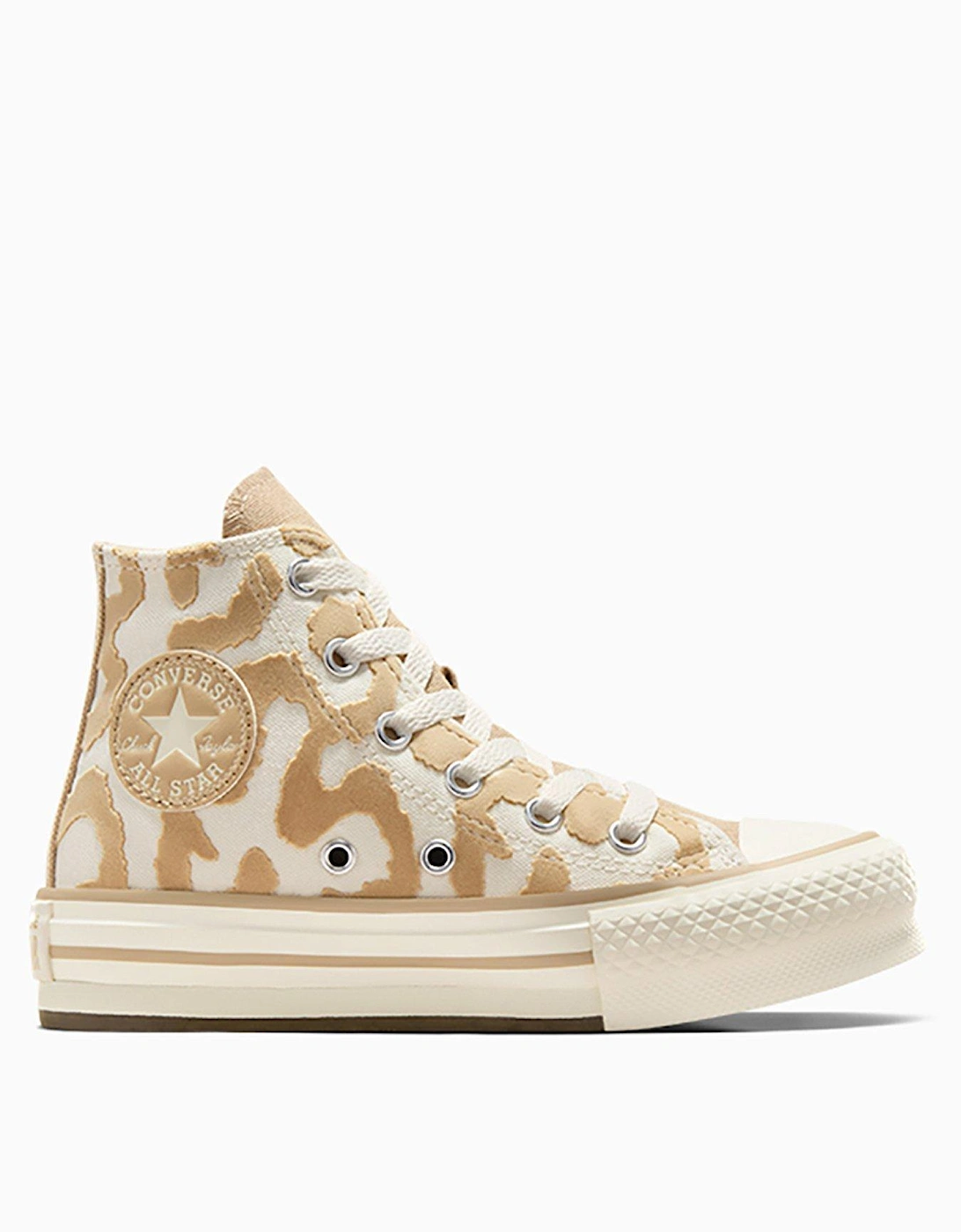 Kids Lavish Leopard Chuck Taylor All Star Eva Hi Top Lift Trainers, 2 of 1