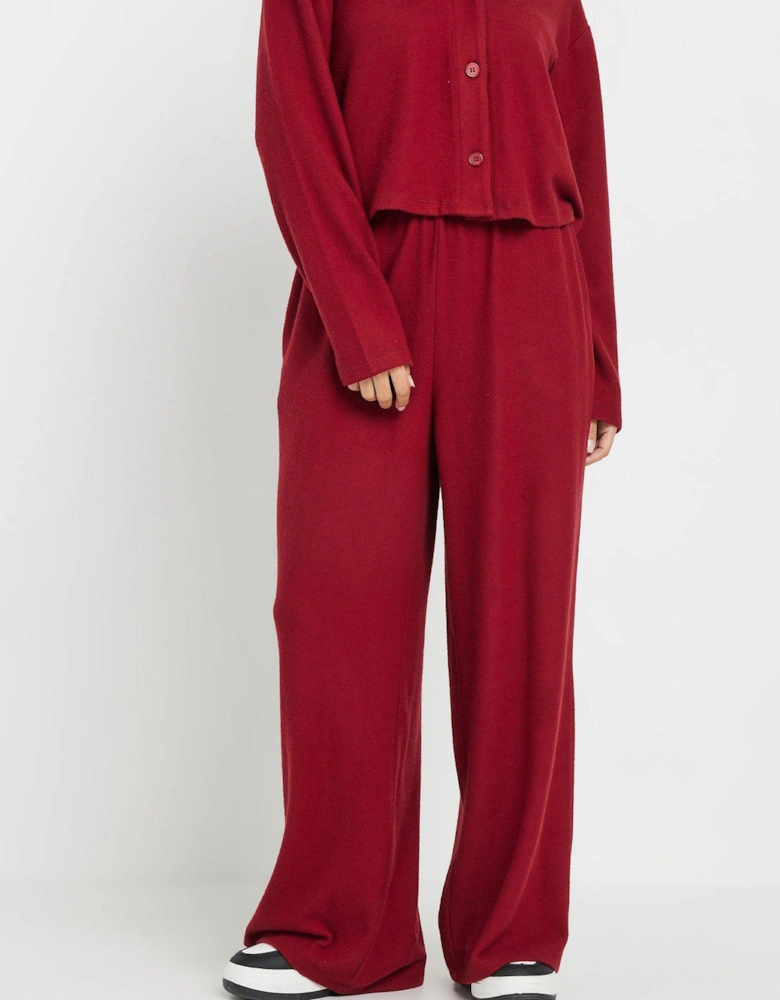 Petite Wide Leg Trouser - Red