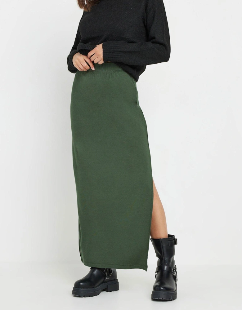 Petite Split Maxi Skirt - Green