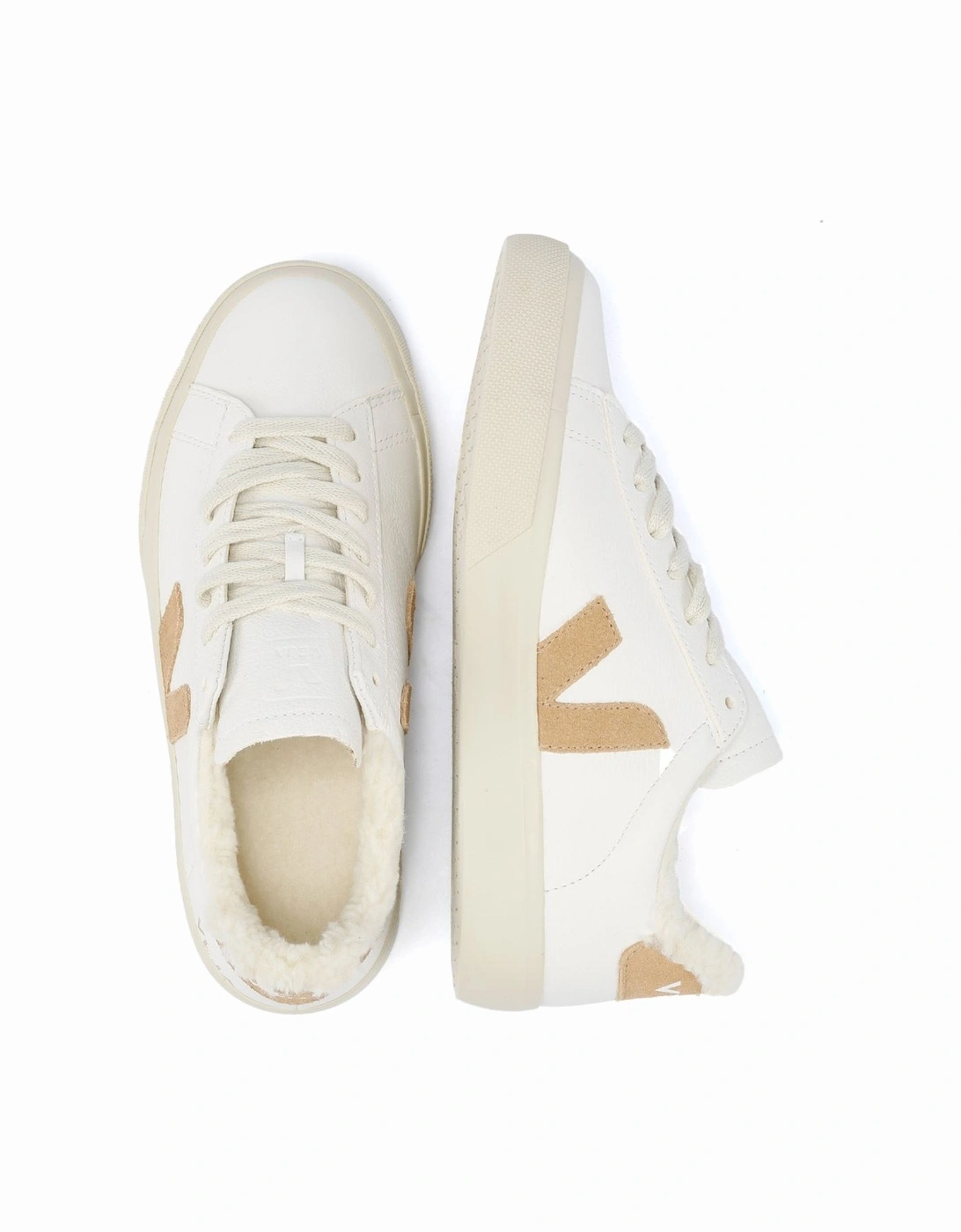 Campo Winter Leather Women's White/Tan Trainers