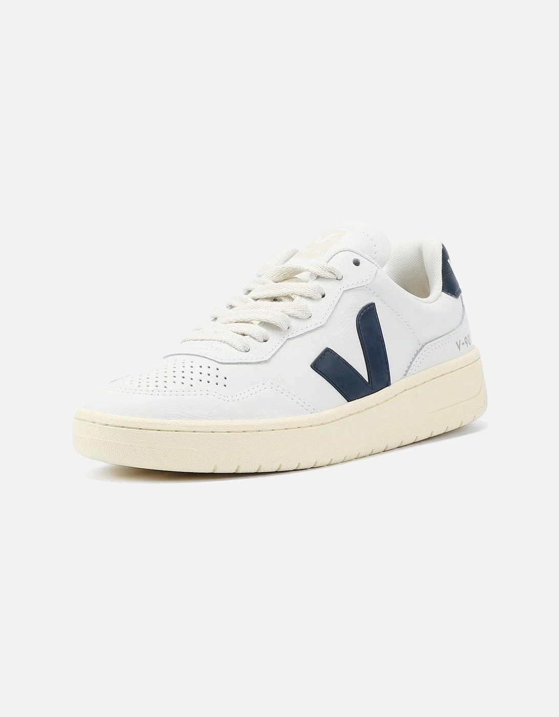 V-90 Leather Women's White/Navy Trainers