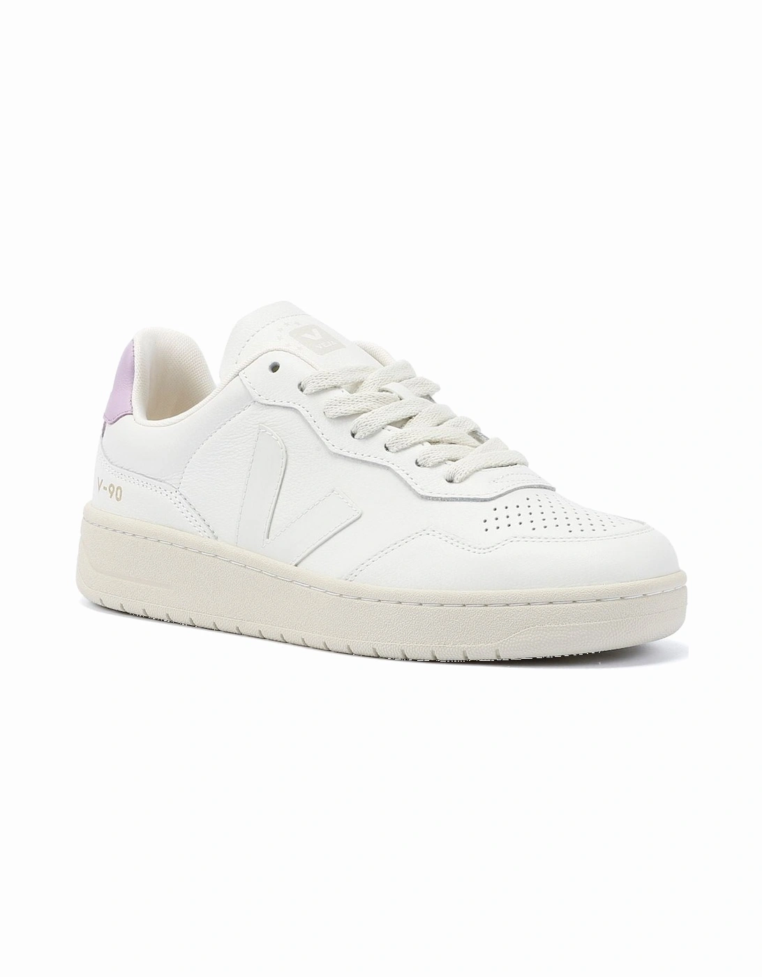 V-90 Leather Women's White/Orchid Trainers