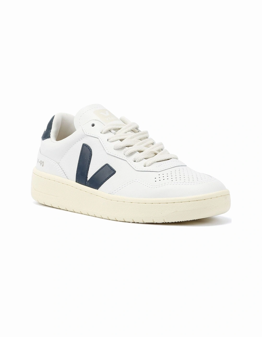 V-90 Leather Women's White/Navy Trainers