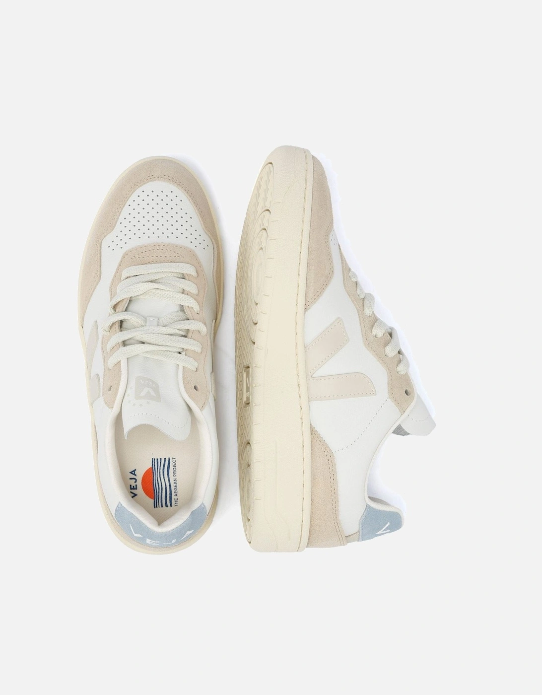 V-90 Leather Women's White/Pierre/Steel Trainers