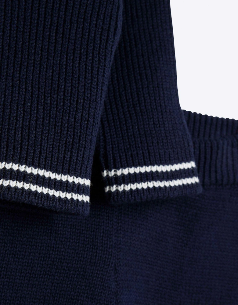 Cable Knit Cardigan Set - Navy