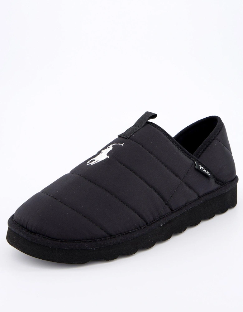 Everett Quilted Collapse Heel Slippers - Black