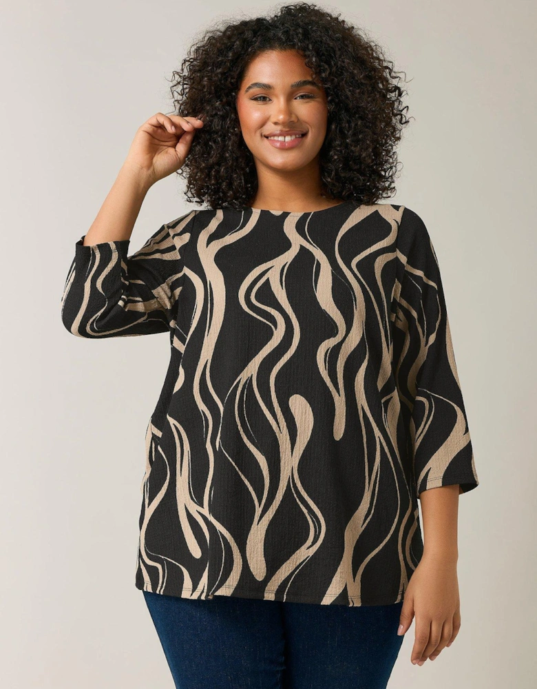 Long Sleeve Shell Top - Black