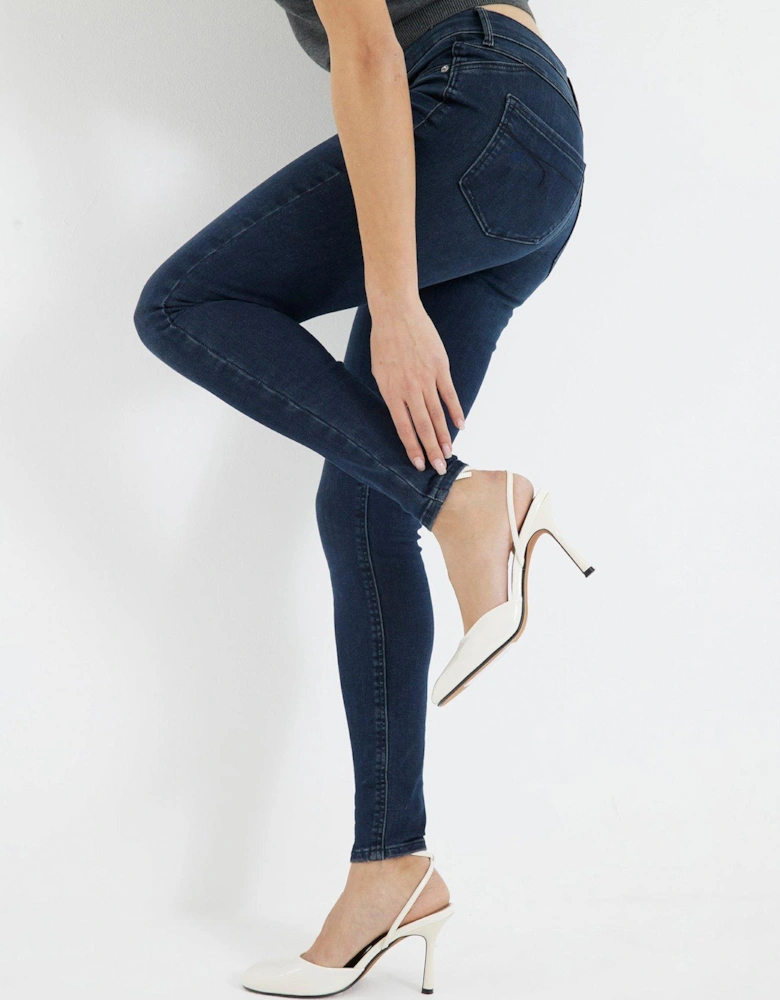 Midi Rise Sculpt Bombay Jeans - Dark Denim - Blue