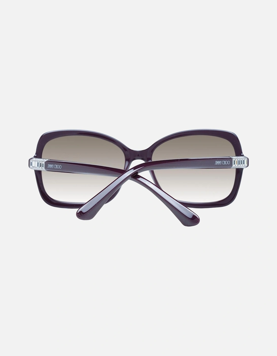 Burgundy Rectangle Sunglasses with Green Gradient Lenses Women