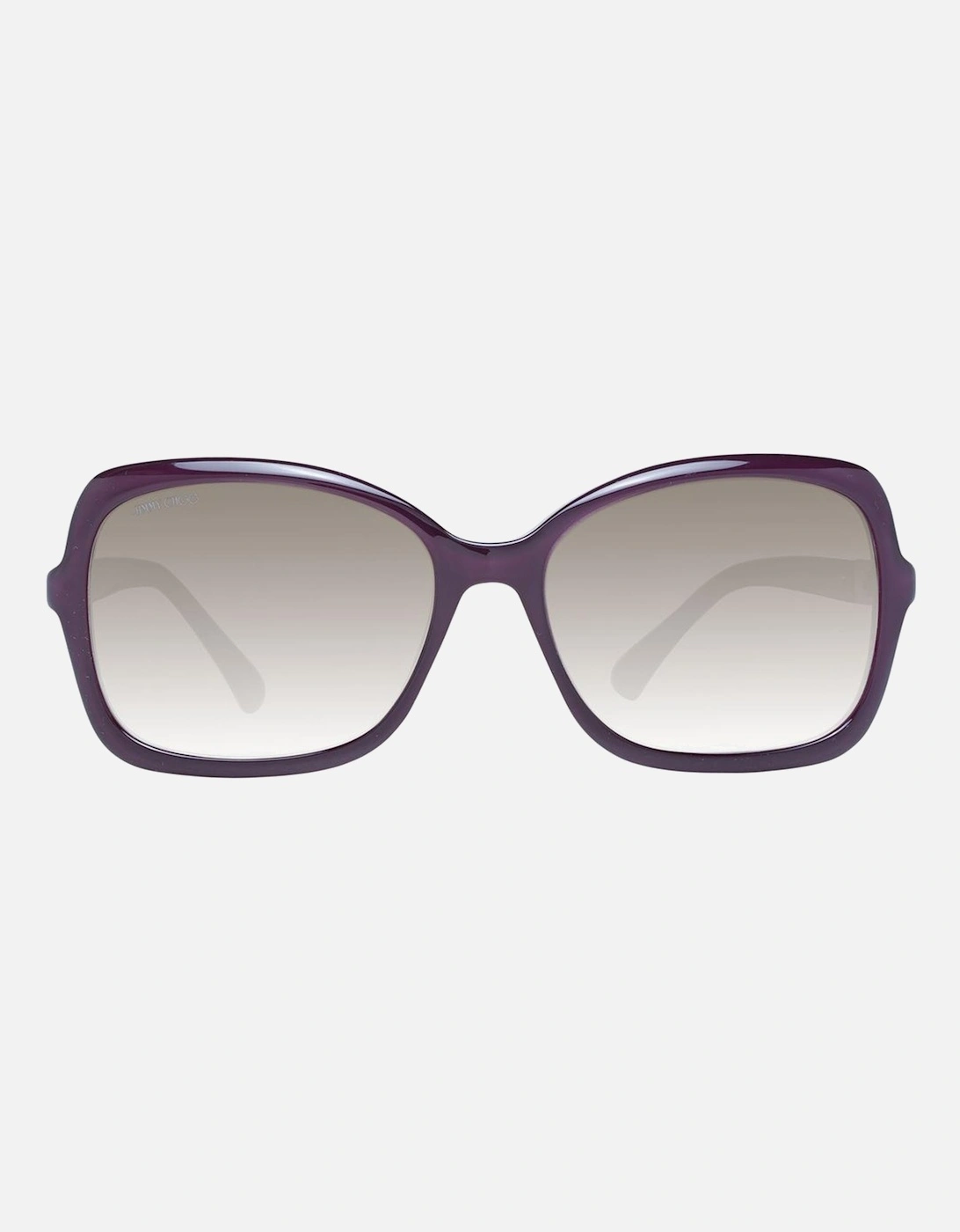 Burgundy Rectangle Sunglasses with Green Gradient Lenses Women