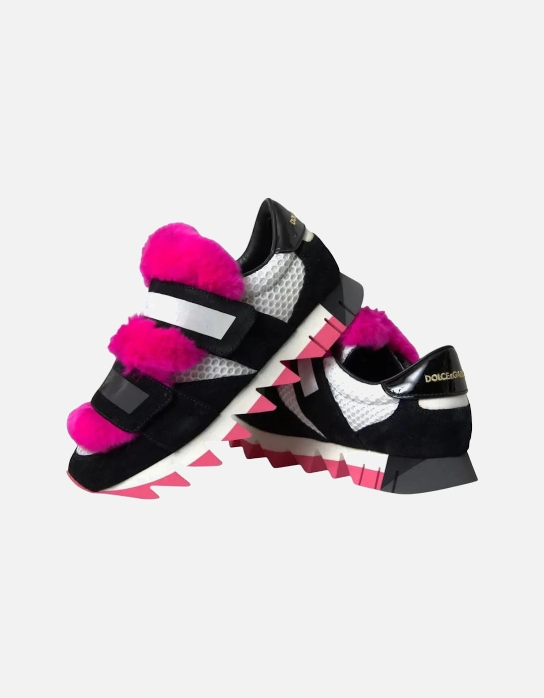 Black Pink Neoprene Stretch Shark Sneakers Shoes Women