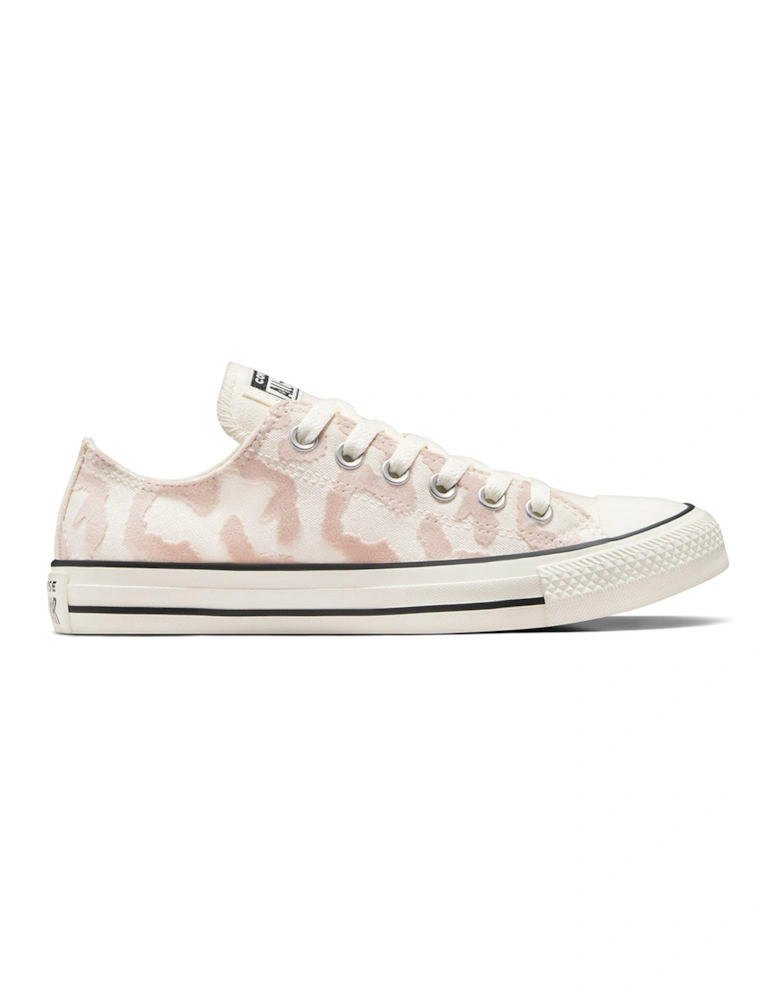 Womens Lavish Leopard Chuck Taylor All Star Ox Low Trainers - Beige