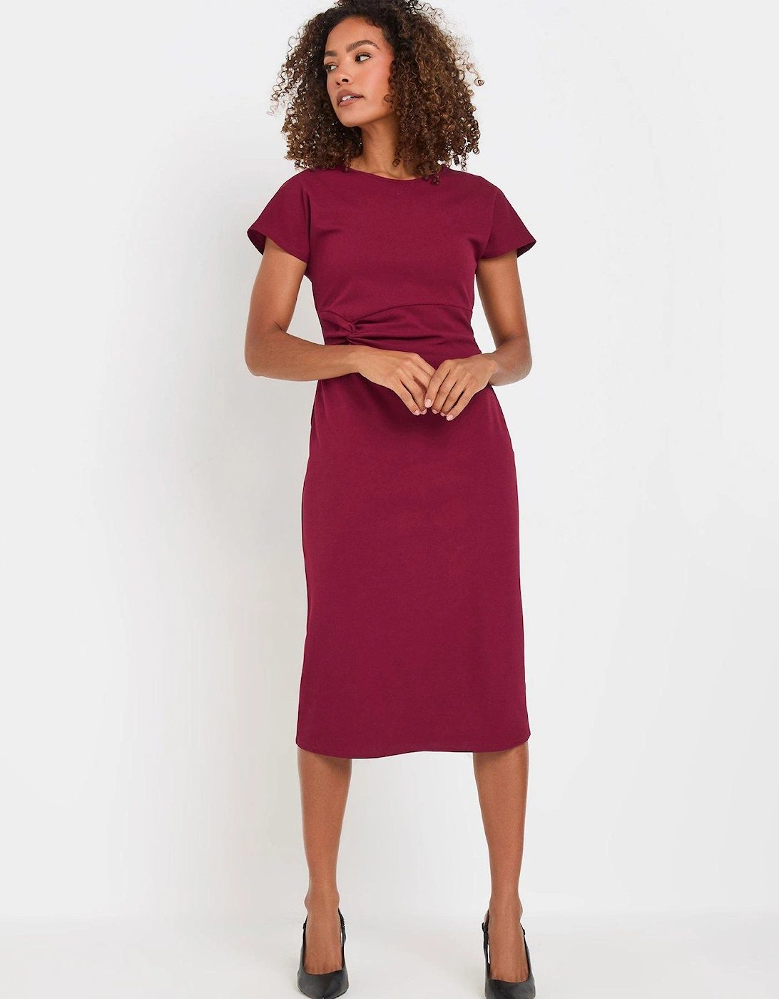 Berry Bow Detail Midi Dress, 2 of 1