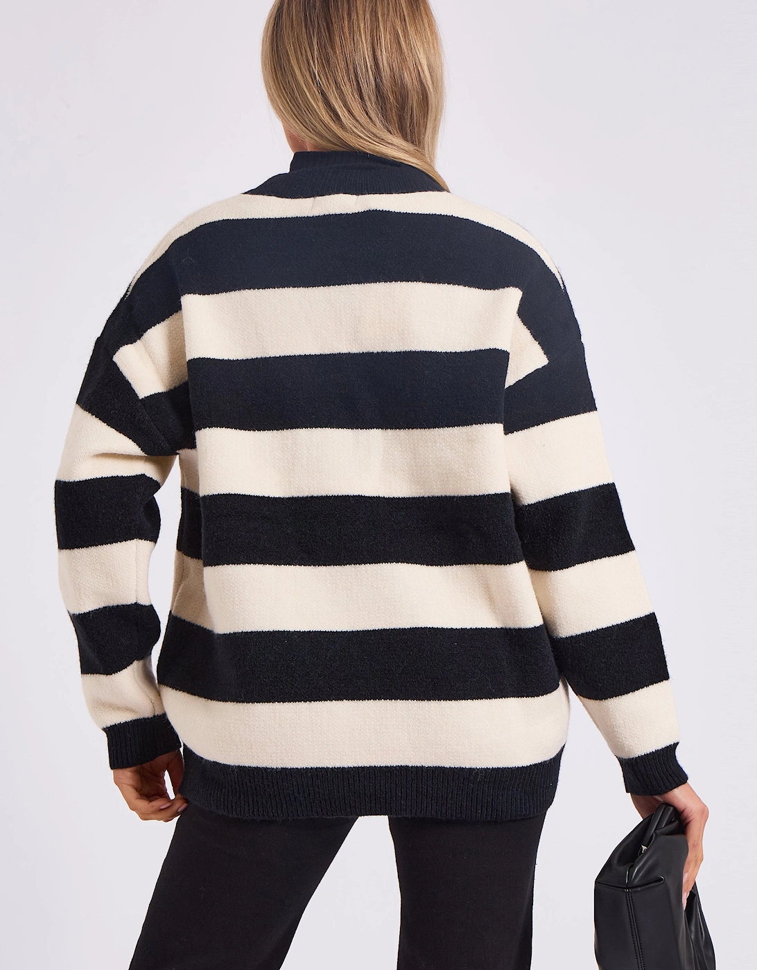 Stripe Oversized Button Through Cardigan