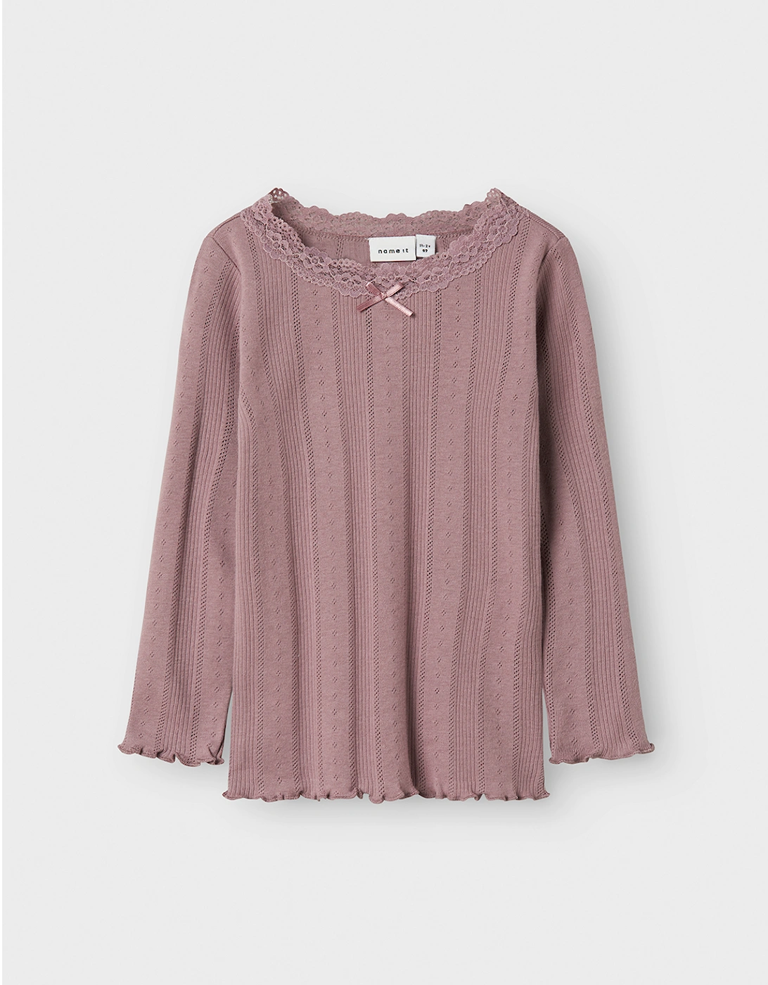 Girl's Freda Long Sleeve Slim Top Elderberry, 4 of 3