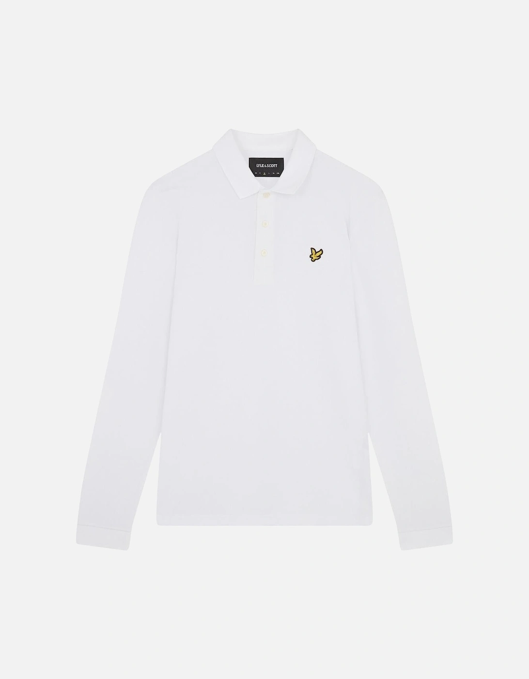 Lyle Scott Branded Chest Logo White Long Sleeve Polo Shirt, 3 of 2