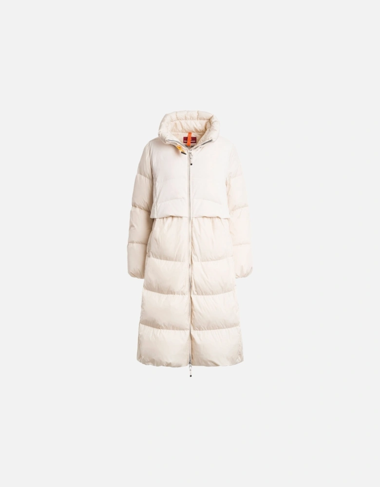 Comfort Fit Eyma White Long Down Jacket