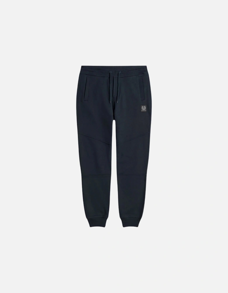 Plain Navy Blue Cuffed Sweatpants