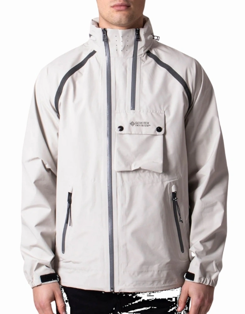 Solid Twin Beige Waterproof Track Jacket