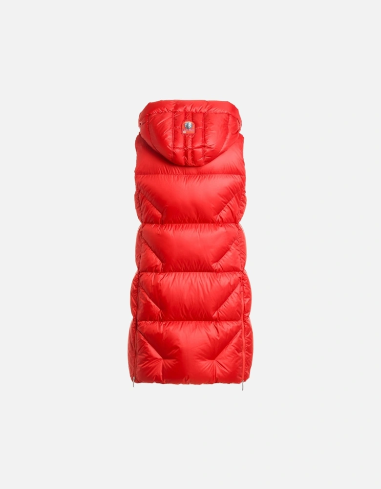 Zuly Red Long Down Gilet Jacket