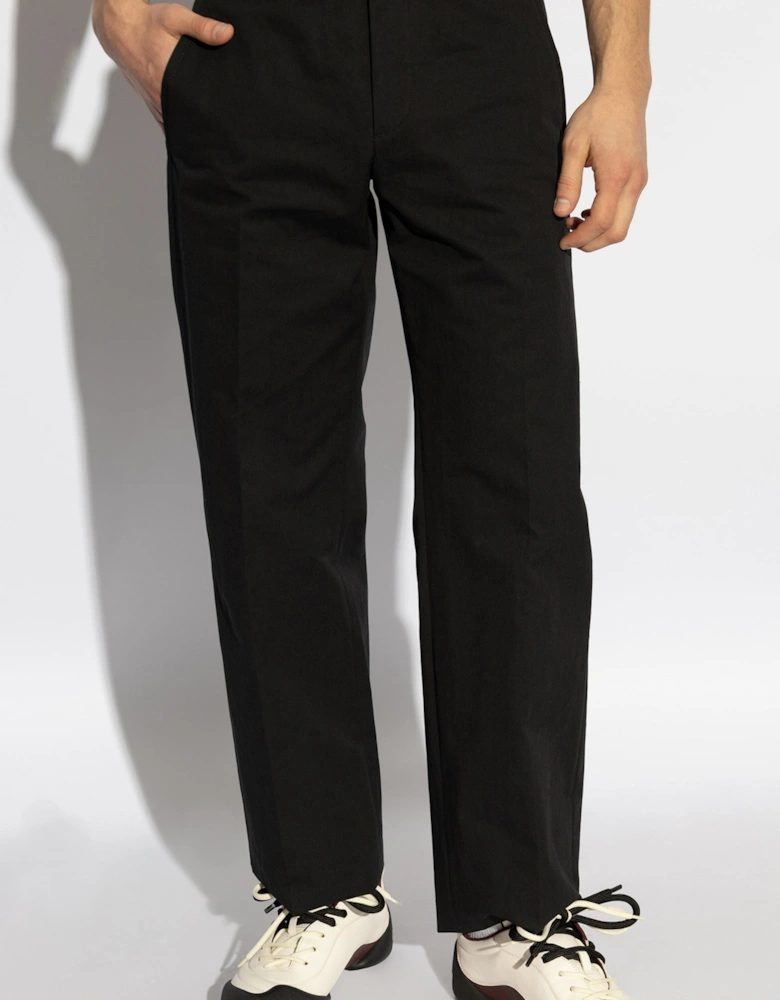 Technical Cotton Belt Trousers Black