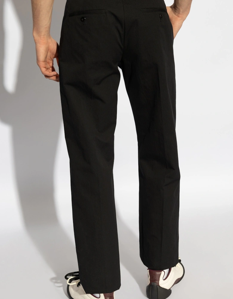 Technical Cotton Belt Trousers Black