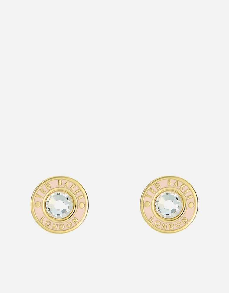 Cherelle Button Gold-Plated Earrings