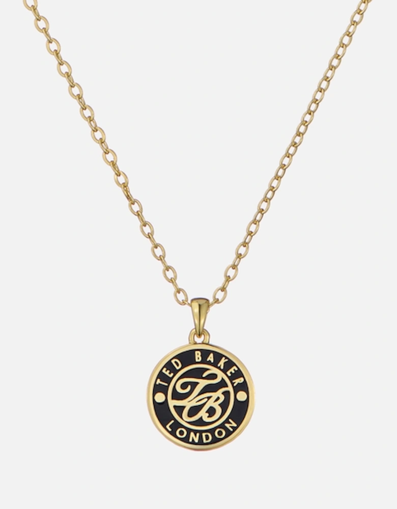 Monella Monogram Gold-Plated Button Necklace